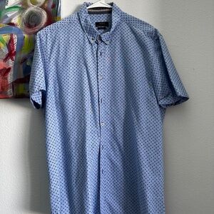 ZARA Blue Short Sleeve Button-Down Shirt | Size XL